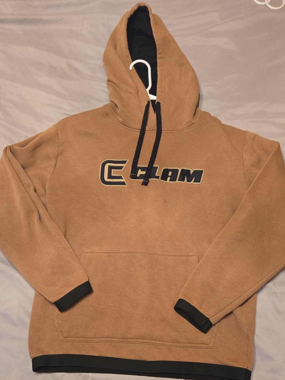 Logo Camel Brown Pullover Hoodie with Contrast Trim